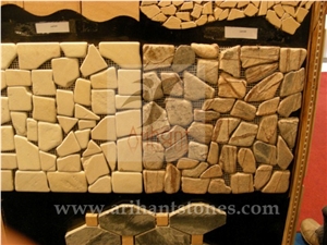 Pattern 8 Mosaics, Brown Sandstone Floor Mosaic, Wall Mosaic India