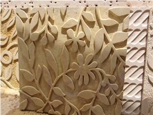 Wall Cladding 11, Brown Sandstone Walling Tiles, Flower Wall Panel