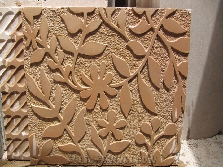 Wall Cladding 6, Brown Sandstone Wall Panels, Walling Tiles India