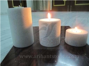White Marble Candle Stand 1 White Marble Candle Stand 1