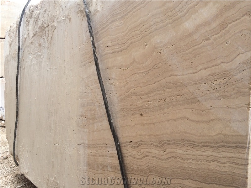 Wavy Beige Travertine Blocks Iran