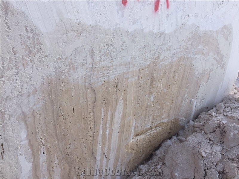 Wavy Beige Travertine Blocks Iran