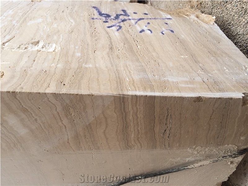 Wavy Beige Travertine Blocks Iran