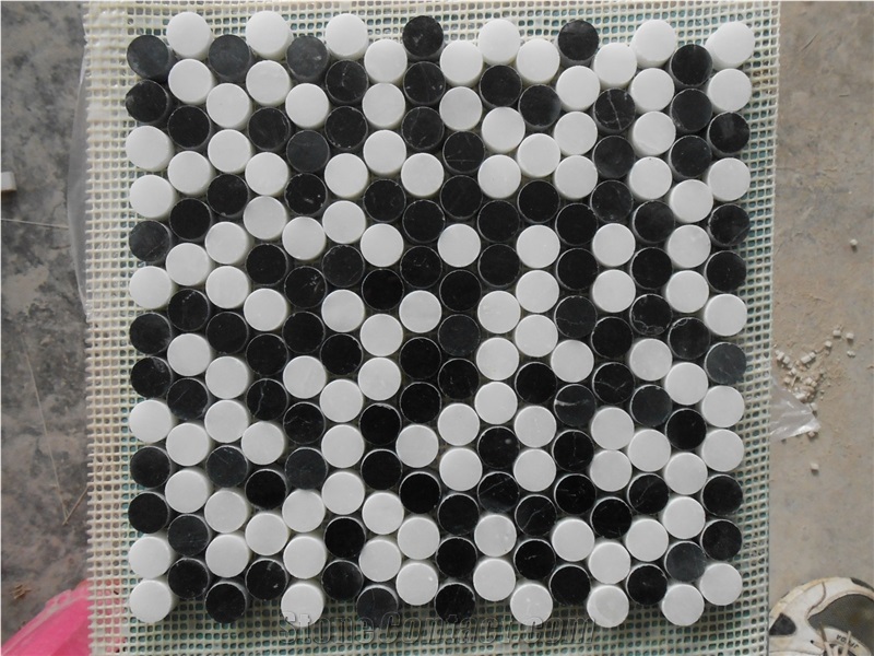 Travertino Silver Travertine Tumbled Mosaic, Silver Grey Travertine Mosaic