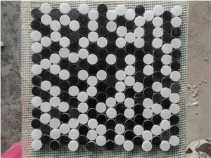 Travertino Silver Travertine Tumbled Mosaic, Silver Grey Travertine Mosaic