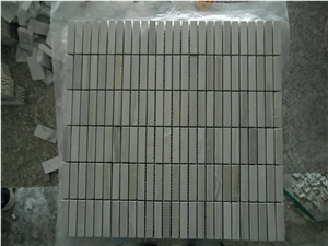 Travertino Silver Travertine Tumbled Mosaic, Silver Grey Travertine Mosaic