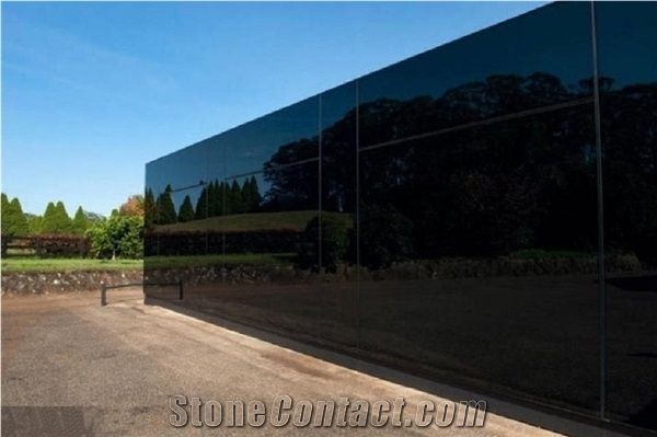 Black Glass Artificial Stone Crystalized Black