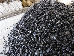 China Manufacturer River Stone Garden Cobbles Black Pebbles