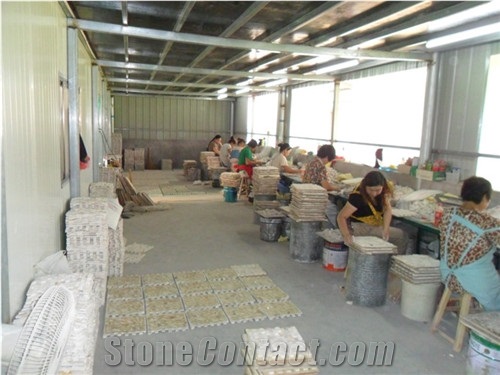 3d New Design Grey Tumbled Herringbone Travertine Mosaic Wall Tile