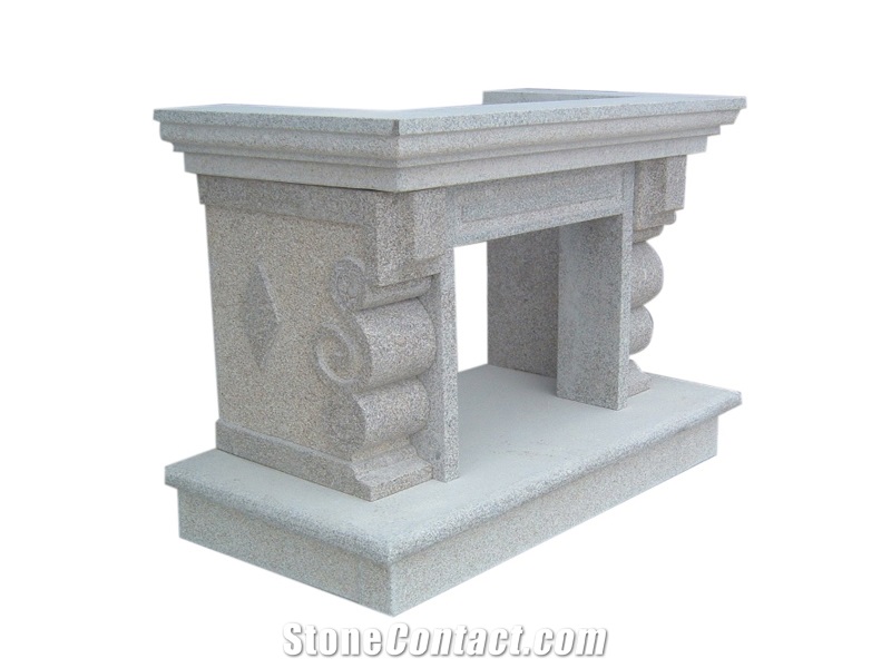 Cinza Alpendurada Granite Carved Fireplaces, Grey Granite Fireplaces Portugal