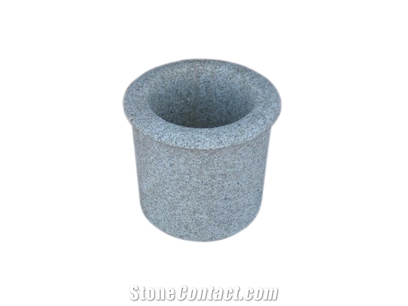 Cinzento Alpendurada - Cinza Alpendurada Granite Carved Flower Pots, Grey Granite Flower Pots