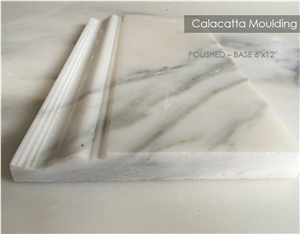 Calacatta Marble - Calacatta Base, White Marble Molding & Borders Calacatta Marble - Calacatta Base, White Marble Molding & Borders