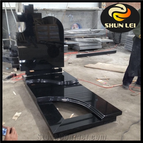 Absolute Black Granite Tombstone,Shanxi Black Granite Monument & Tombstone
