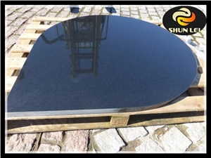 Black Granite Tear Drop Shape Fireplace Hearth