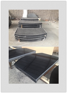 Cheap Granite Fireplace Base and Hearth, Shanxi Black Granite Fireplace