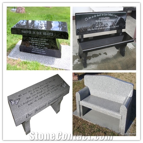 China Black Granite Memorial Bench