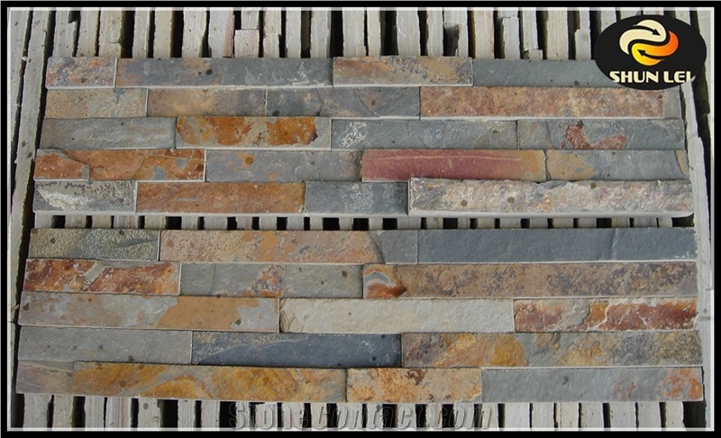 China Multicolor Slate Cultured Stone for Wall Cladding