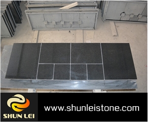England Decorative Marble Fireplace Hearth, Shanxi Black Granite Fireplace Hearth