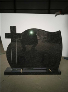 Granite Modern Muslim Tombstone, Black Granite Monument & Tombstone