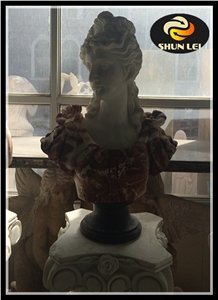 Hand Carved White Lady Marble Bust Statue Hand Carved White Lady Marble Bust Statue