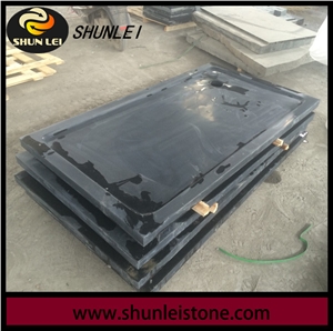 Honed Shanxi Black Granite Shower Pans