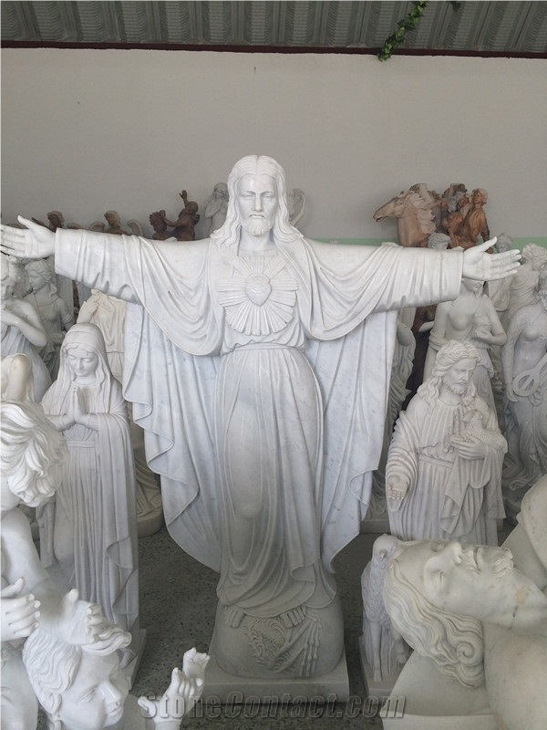 Jesus Status, White Marble Sculpture & Statue
