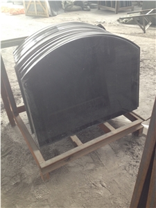 Joint and Filled Curved Fireplace Hearth Shanxi Black Granite Fireplace Hearth