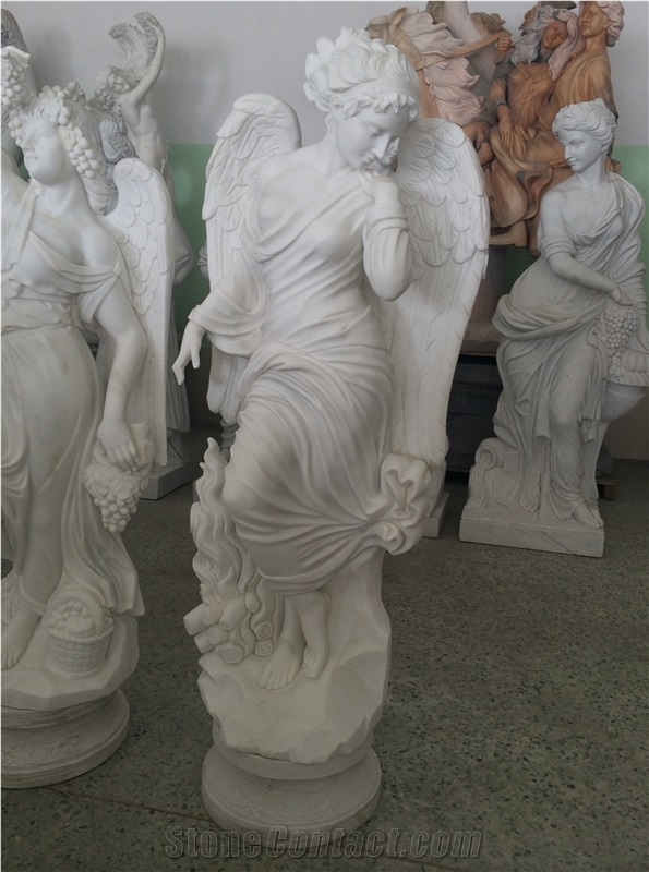 Marble Angel Scuptures, White Marble Sculpture & Statue