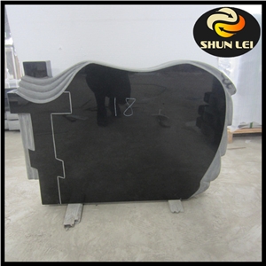 Shanxi Black Granite European Style Tombstone, Black Granite Tombstone ,Cross Tombstones