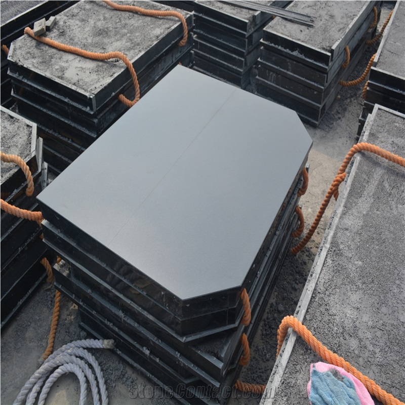 Shanxi Black Granite Filled Fireplace Hearth Slabs