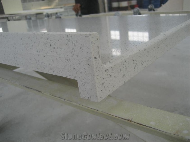 White Quartz Stone Kitchen Countertops