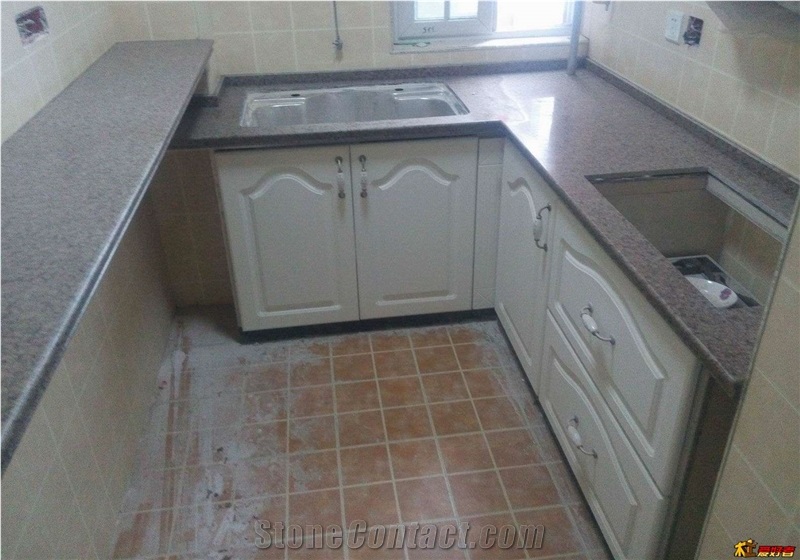 White Quartz Stone Kitchen Countertops