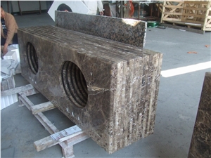 China Emperador Dark Brown Marble Bath Tops/ Brown Marble Vanity Top/ Bathroom Countertops