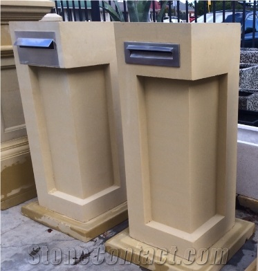 China Yellow Sandstone Letter Box /Mail Box/Exterior Decoration Boxes