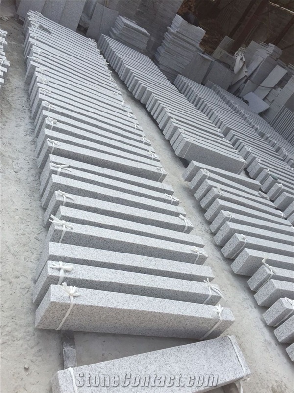 Fargo G603 Granite Kerbstone, Chinese Cheap Grey Granite Flamed Curbstone, New G603 Light Grey Granite Road Stone, Side Stone