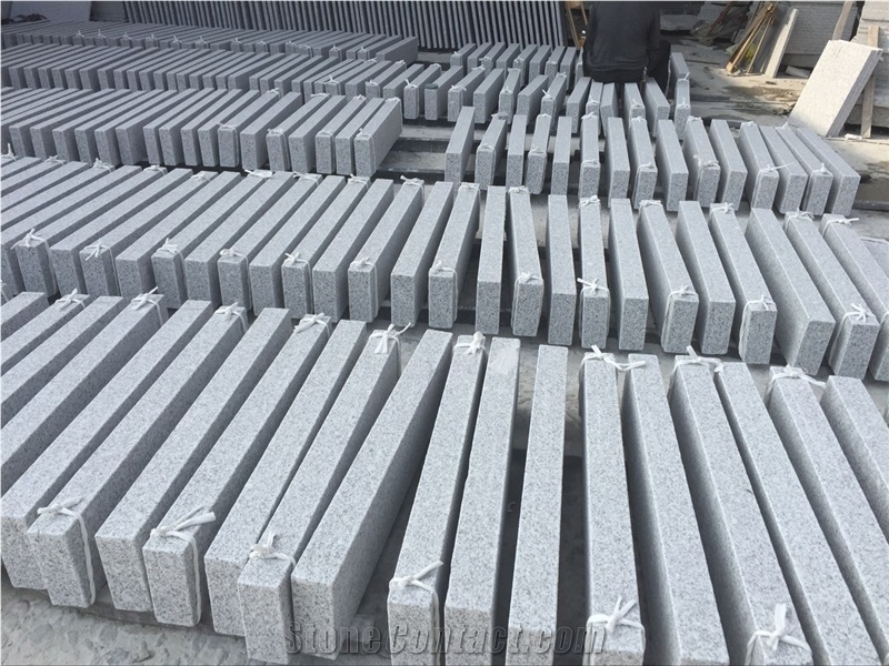 Fargo G603 Granite Kerbstone, Chinese Cheap Grey Granite Flamed Curbstone, New G603 Light Grey Granite Road Stone, Side Stone