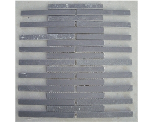 China Grey Slate Linear Mosaic for Interior Decoration