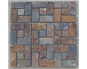 China Multicolor Slate Wall Mosaic