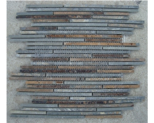 Fine Linear Strips Slate Mosaic