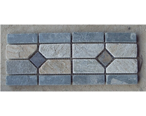 Linear Strips Slate Mosaic for Shower Wall