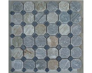 Round Chipped Slate Mosaic