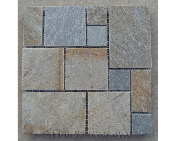 Slate Multicolor Tumbled Floor Mosaic