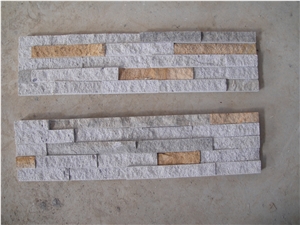 White Slate with Yellow Wall Cladding, Cultured Stone