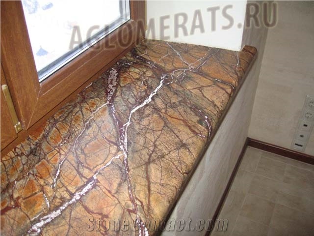 Rain Forest Brown Marble Interior Window Sill, Brown Marble Window Sills & Doors
