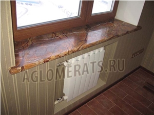 Rain Forest Brown Marble Interior Window Sill, Brown Marble Window Sills & Doors