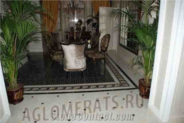 Waterjet Floor Medallions, Multicolor Marble Medallions