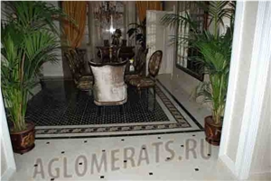 Waterjet Floor Medallions, Multicolor Marble Medallions