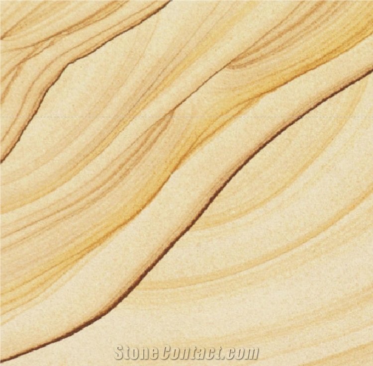 Wood Vein Sandstone Slab for Sale, China Beige Sandstone
