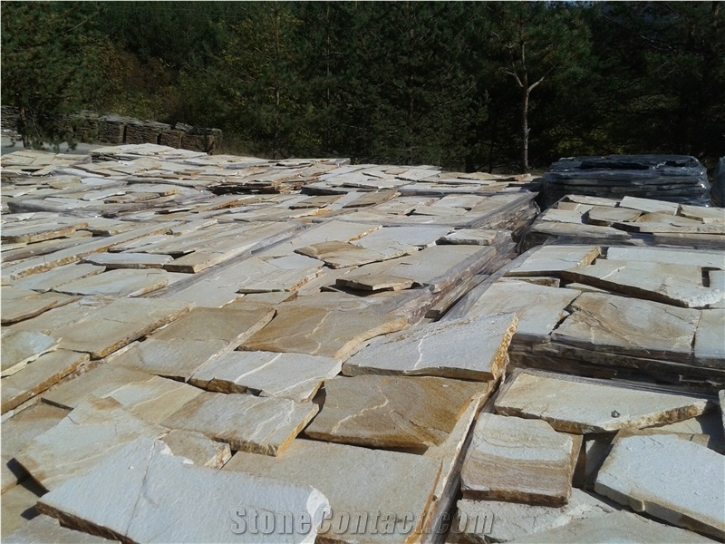 Yellow Pearl Quartzite Tiles & Slab