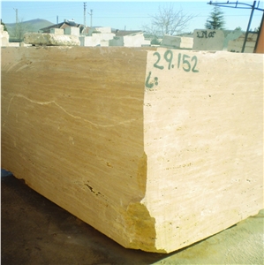 Almond Travertine Blocks, Beige Travertine Blocks